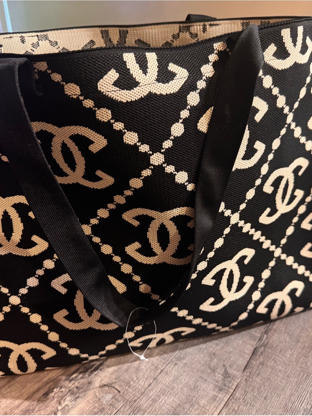 Classic Black & Cream Logo Tote Bag
